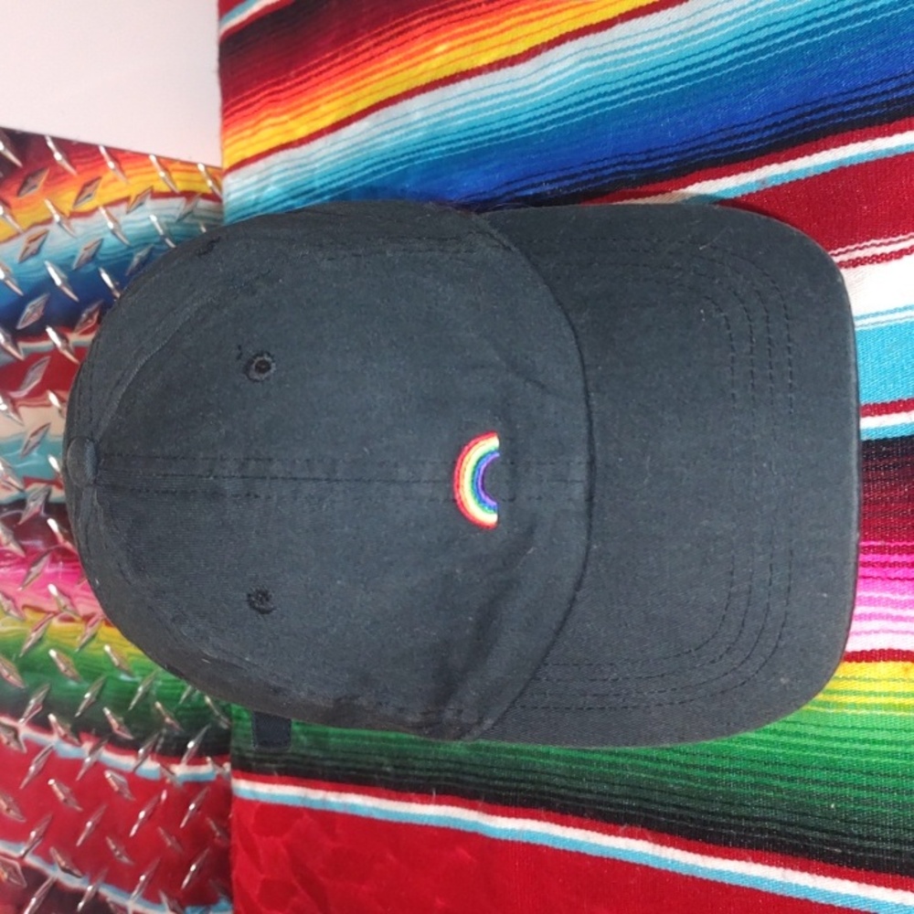 City Hunter Usa Embroidered Rainbow Cap Hat Black Strapback